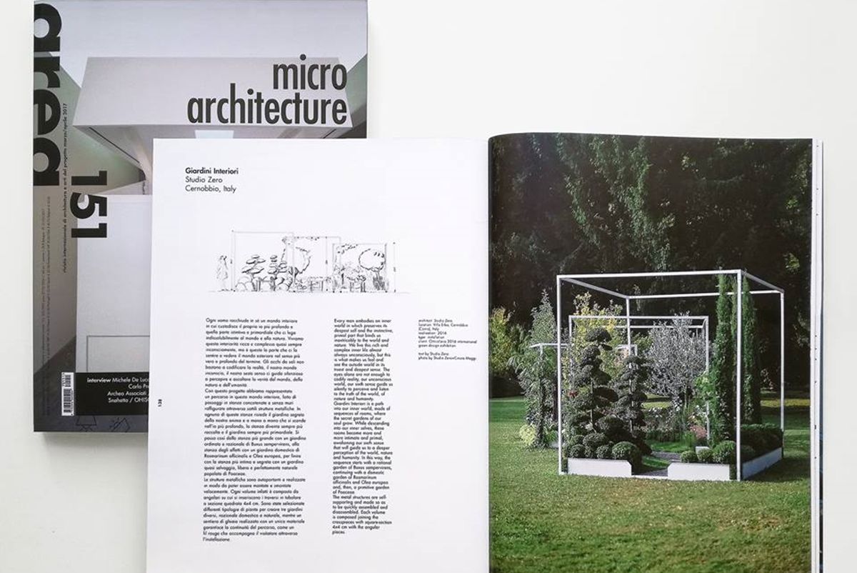 La rivista Area aperta sull'articolo dedicato a Giardini Interiori